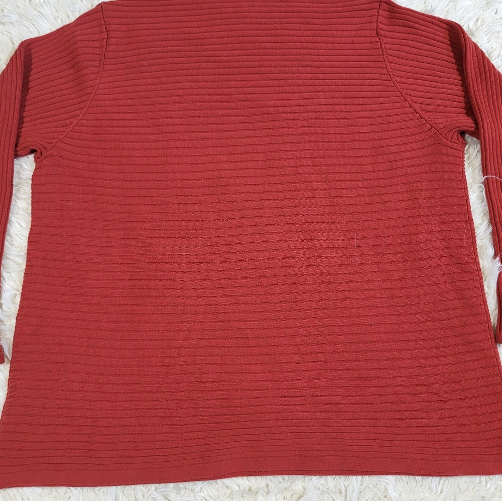 Eileen Fisher Women's Merino Wool Funnel Neck Sweater Serrano Chile Red Size 2X - Picture 13 of 14